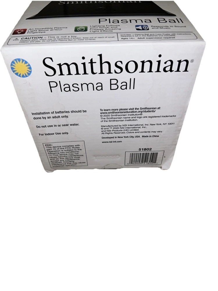 Smithsonian Plasma Ball New Open Box