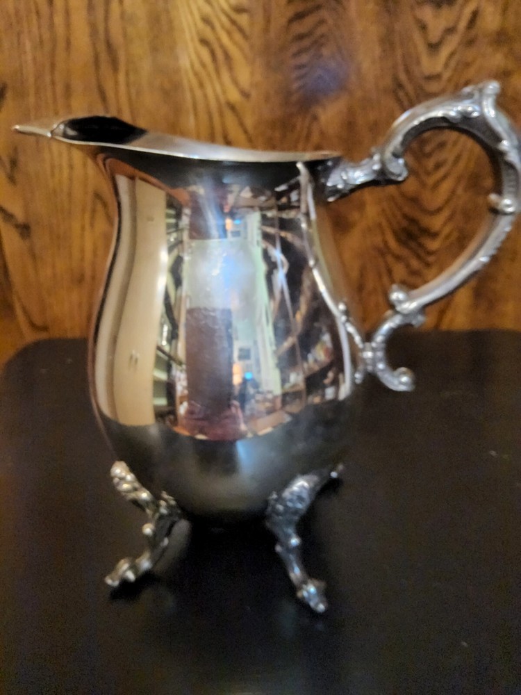 SHERIDAN SILVERPLATED 9" TALL PITCHER VERY ORNATE