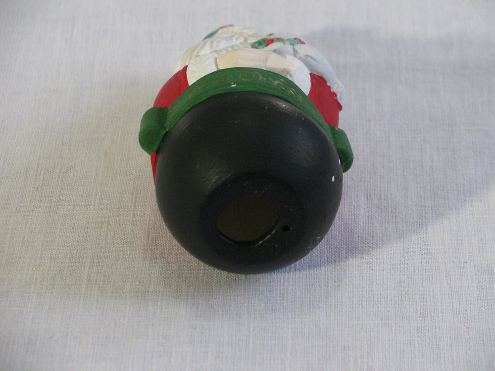 Vtg Egg Shape Ceramic Santa Holding Bunny Figurine, Unbranded