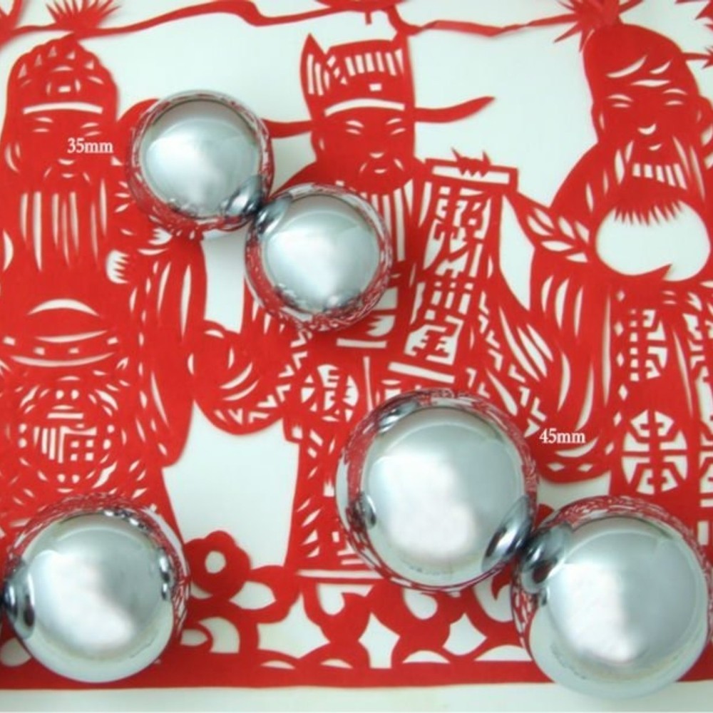 Baoding Balls Solid 316 Stainless 60mm 2pcs For Wrist Strengthening Relaxation