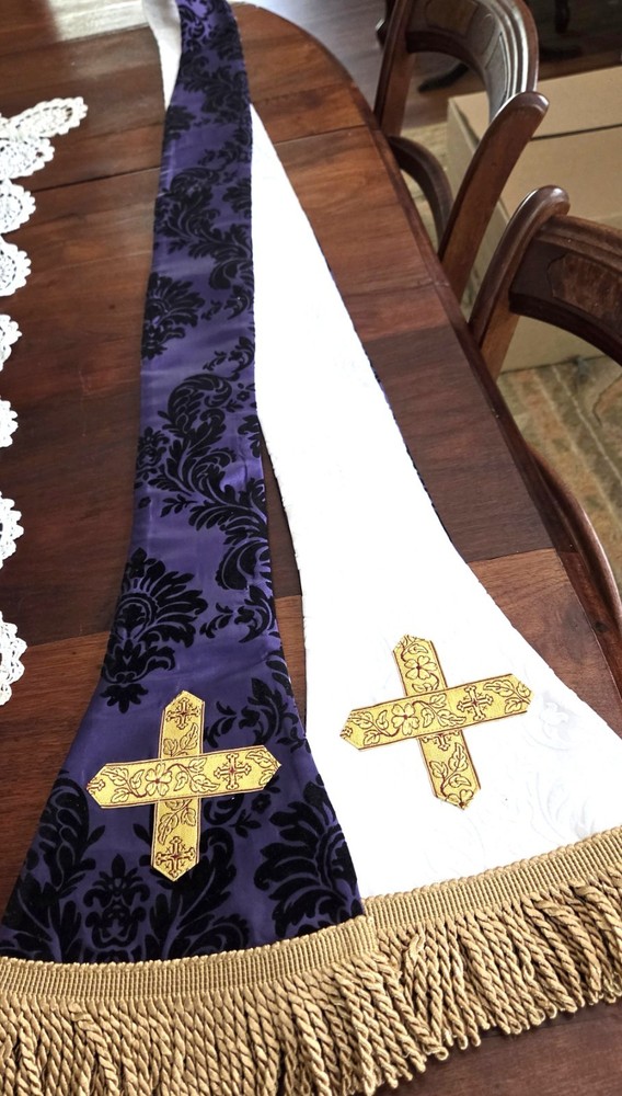 Priest Reversible Stole (purple and white)