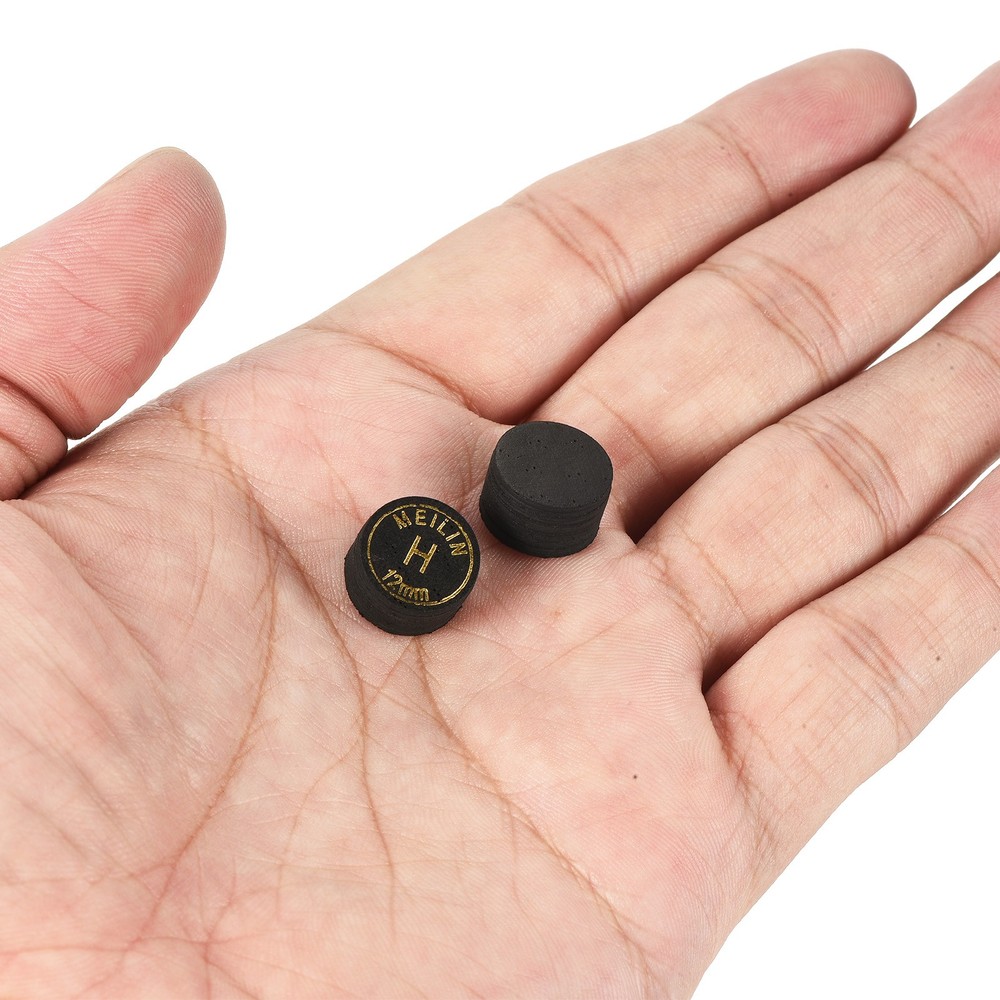 12mm Billiard Stick Tips, 4pcs Hard Multiple Layer Billiard Accessories, Black