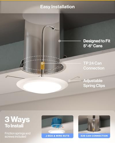 Sunco 6 Pack LED Disc Lights Ceiling 6 Inch, Flush Mount Disk Light, 6 inch