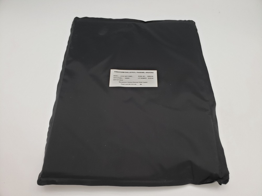 FIRESTORM 11X14  LEVEL 3A SOFT BALLISTIC PLATE INSERT RECTANGULAR CUT FOR BKPAK
