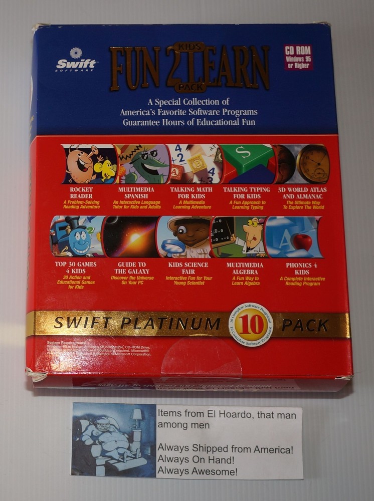 Fun 2 Learn Kids Pack 10 Complete Software Programs by COSMI Windows 2001