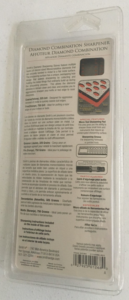 Smith's Edgesport Diamond Combination Sharpener Coarse/Fine DCS4 NEW IN PACKAGE