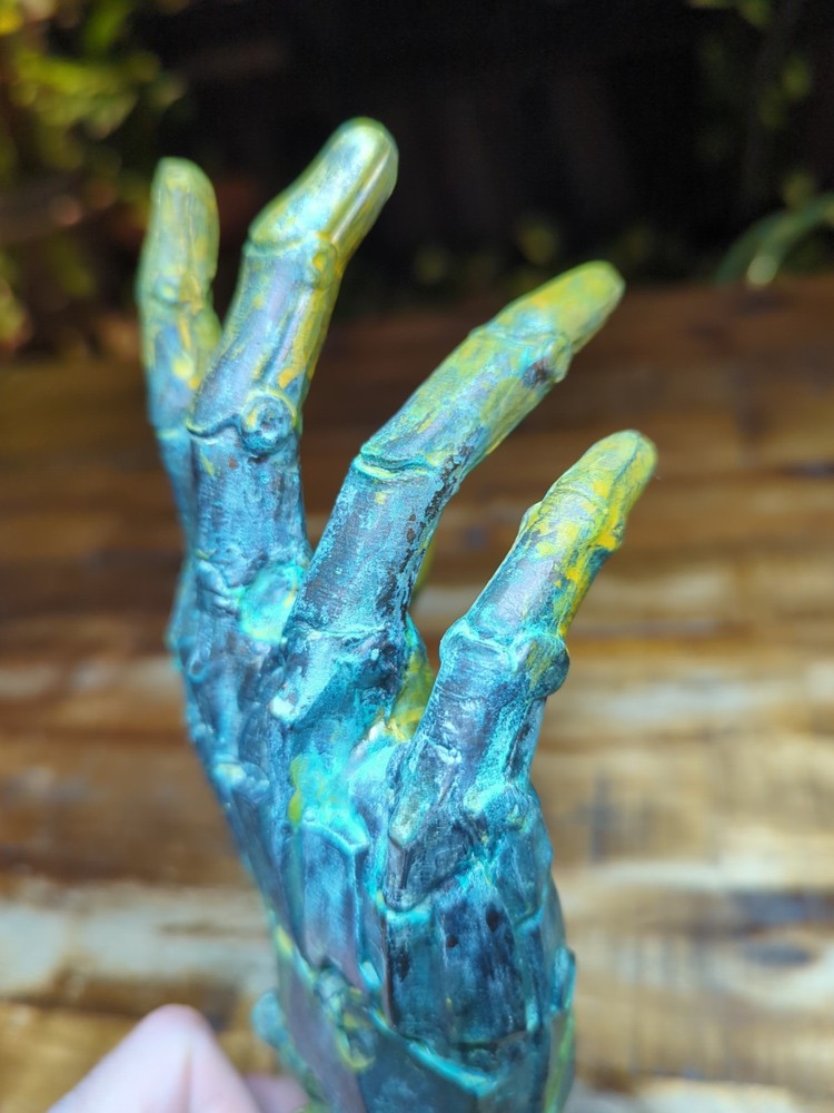 Ocean Patina Robot Cyborg Skeleton Hand Controller Holder