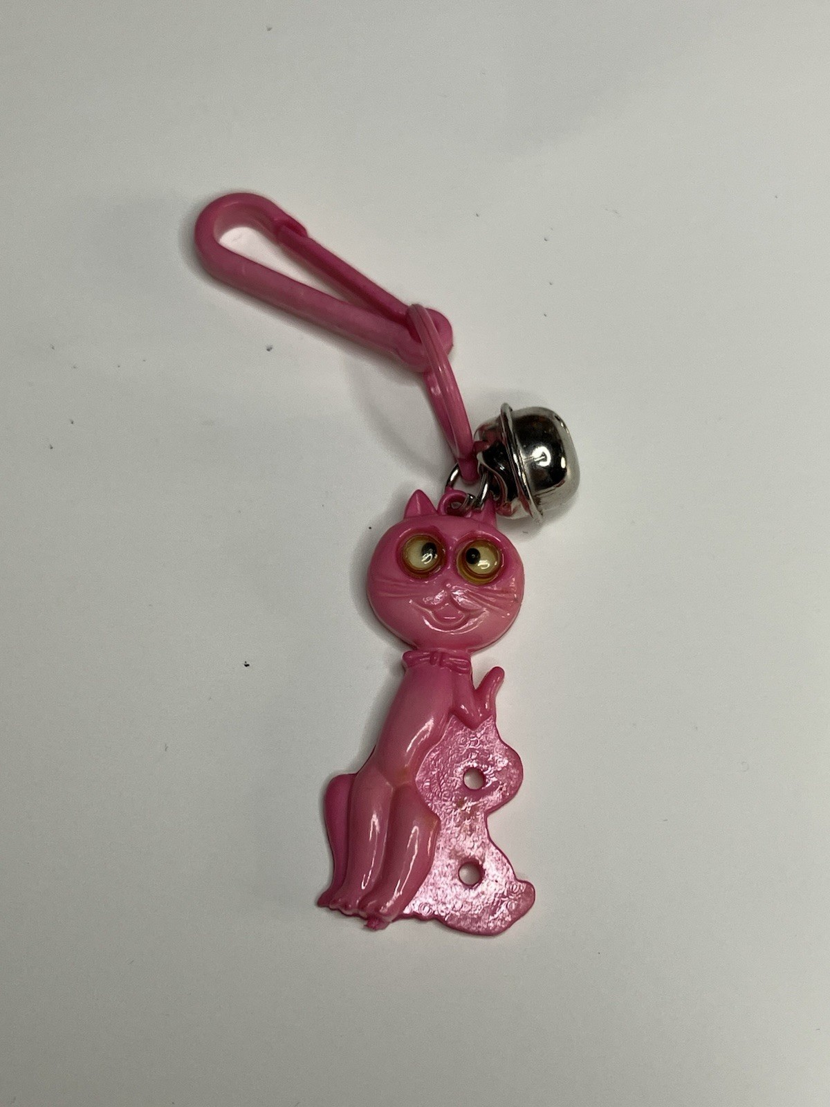 Lot of Vintage 1980s Clip On Charms Plastic Bell Keychains Googly Eye Fish