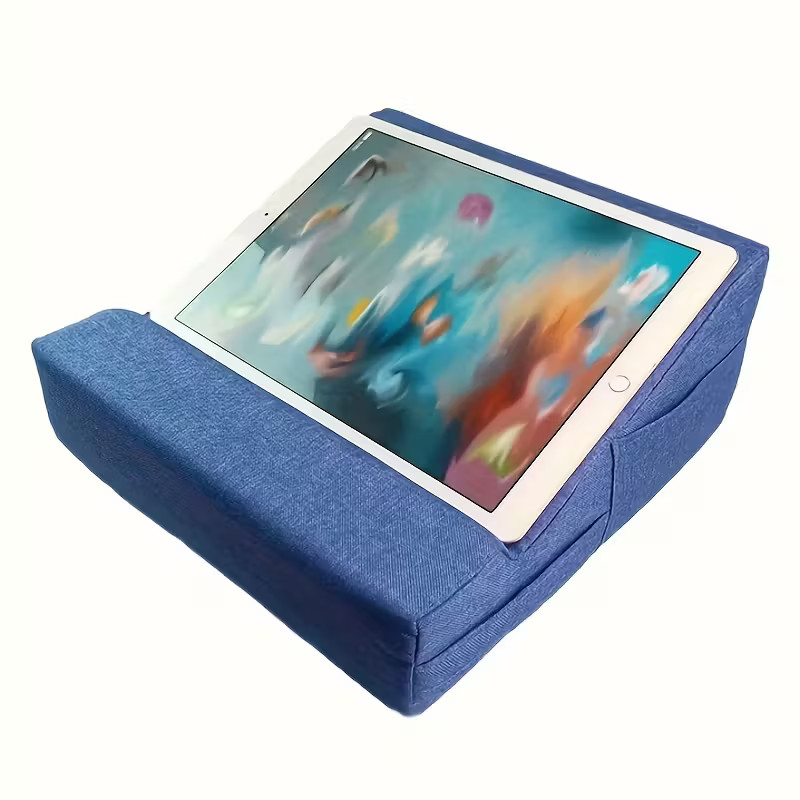 Adjustable Polyester Tablet Pillow with Stand | Comfortable Bed Cushion for Read