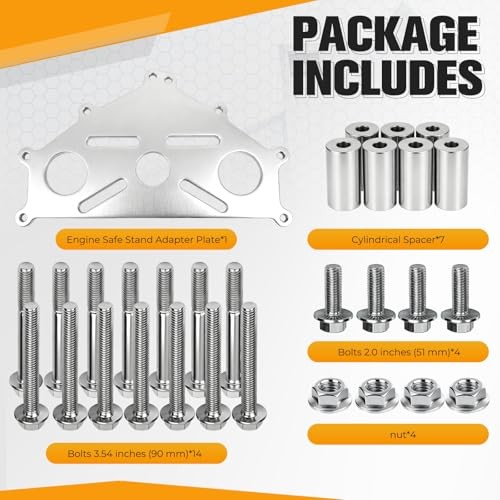 Engine Stand Adapter Plate Compatible with Chevy LS1 LS2 LS3 LS6 Duramax Silver