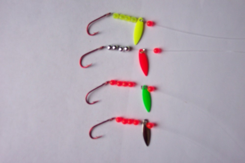 12 Walleye Spinners Single Hook Small Willow Leaf Blades