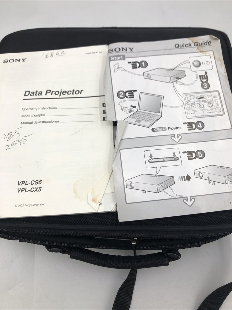 Sony Data Projector Model No. VPL-CS5 - White + Carrying Case, 488 Lamp Hours