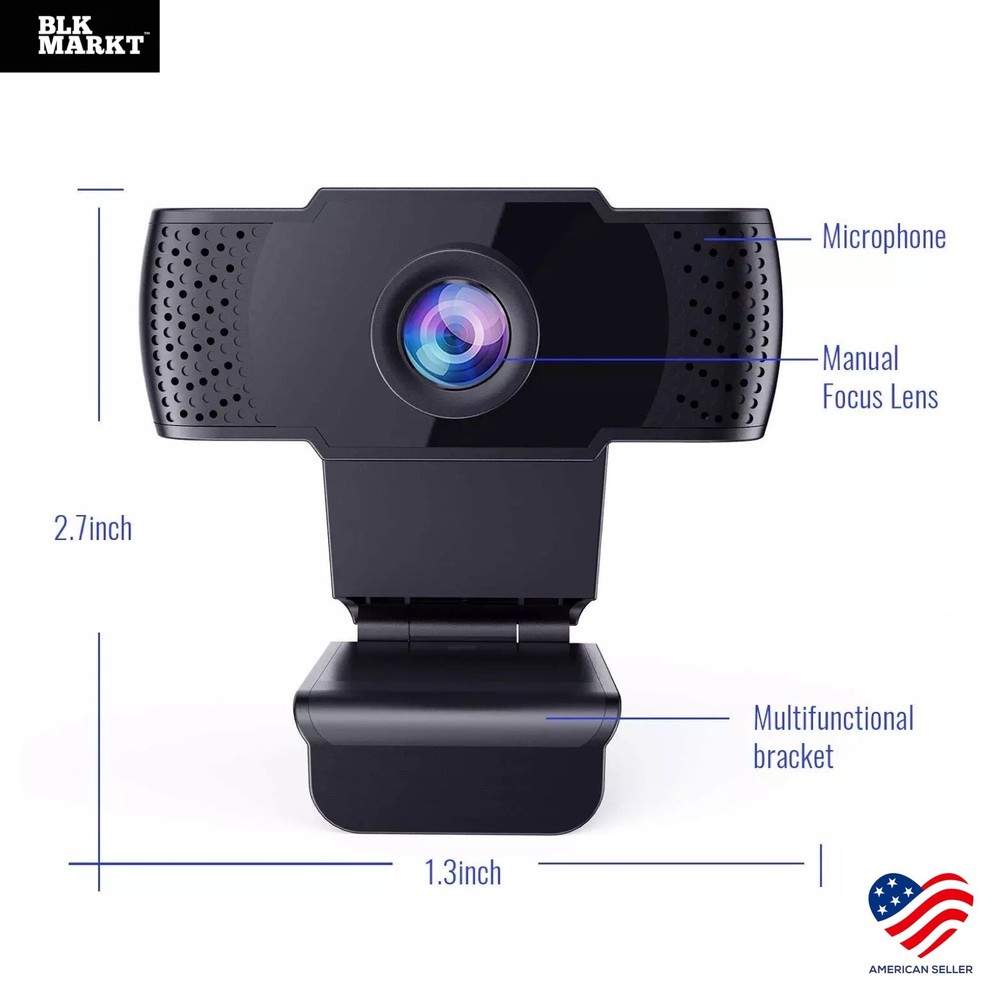 Webcam HD with Microphone Web Camera USB 2.0 for PC MAC Desktop Laptop Computer