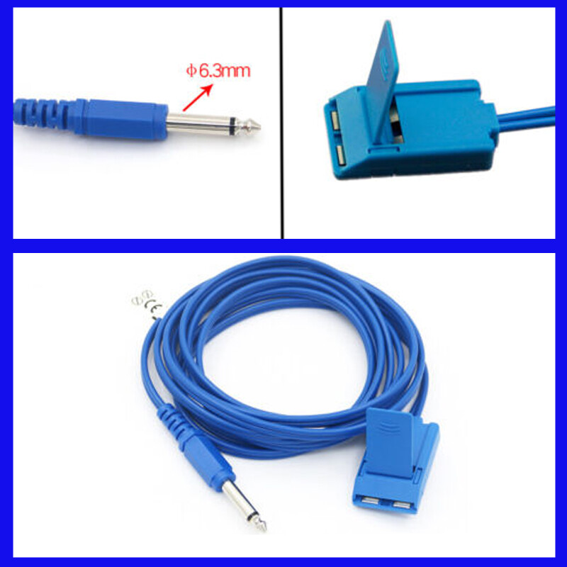 2Pcs Electrocoagulation Patient ESU Cable Compatible LM Plug to Negative Plate