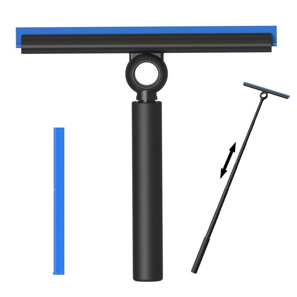 Shower Squeegee for Glass Doors, Squeegee with Black &Blue Extendable Squeegee