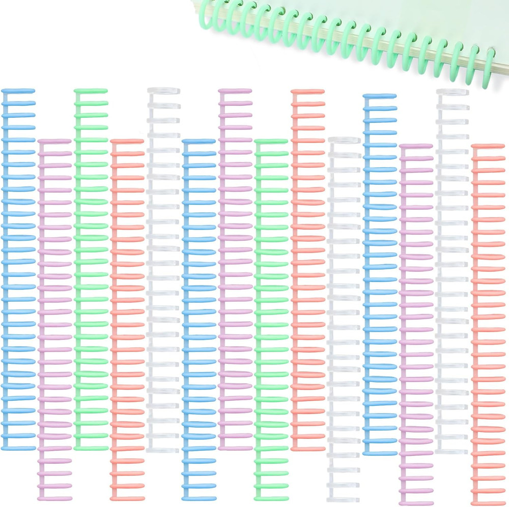 15 PCS Plastic Binding Combs, 30 Rings Click Binding Coils, 3/4 Inch Diamete...