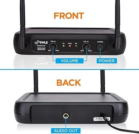 Channel Microphone System-VHF Fixed Dual Frequency Wireless Set with 2