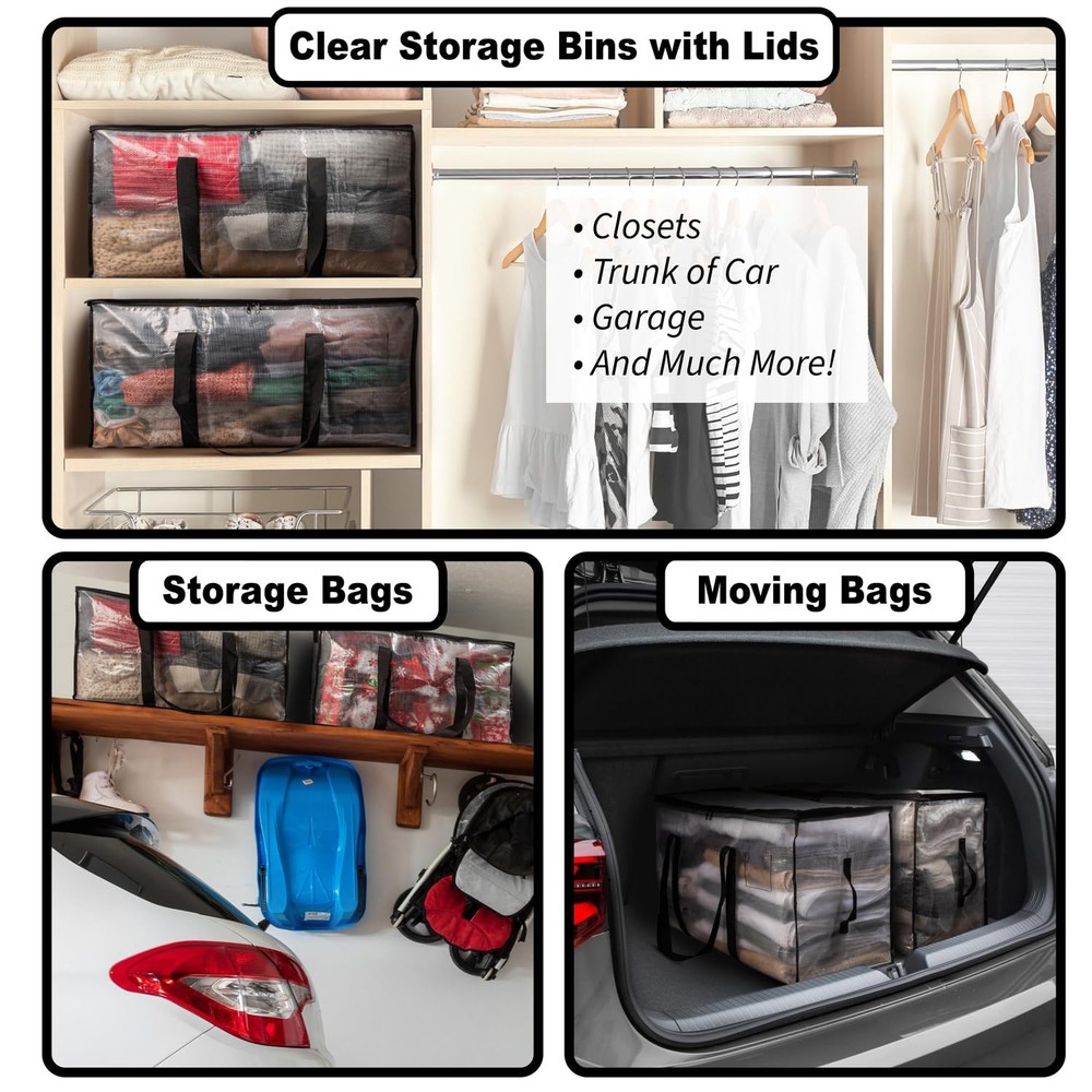 Oversized Moving Bags or Storage Bag – Large Moving Boxes with Backpack Strap...
