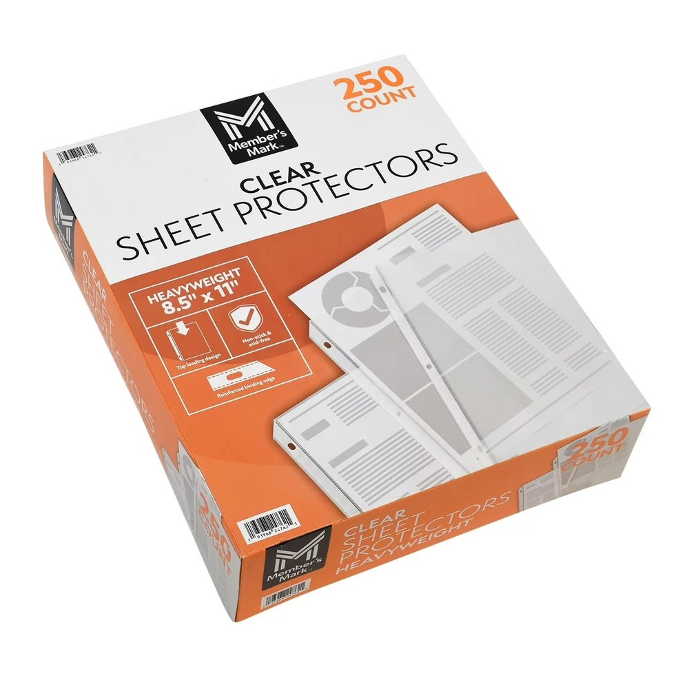 Member's Mark Sheet Protectors, 250 count Pack of 2