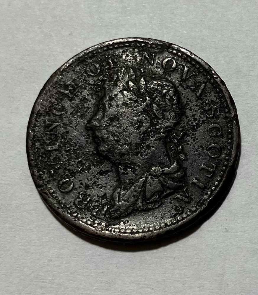 1823 Nova Scotia Half Penny Thistle Token - Damages