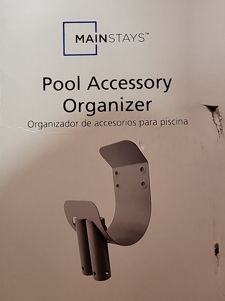 MAINSTAYS Pool Accessory Organizer Wall Hanging Rack for Pool Maintenance Tools