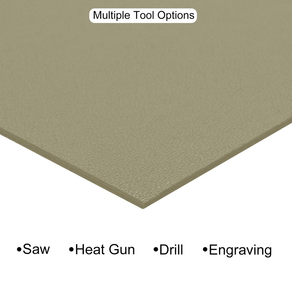 ABS Plastic Sheet 12x12",Flexible Sheets 1/12" Thick Leather Texture Khaki 3Pcs