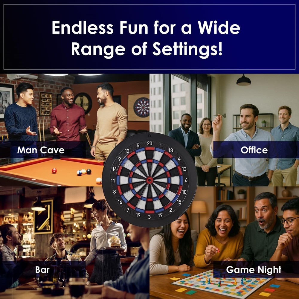 Electronic Dartboard, Bluetooth Compatible with Online Play, for Soft Tip Dar...