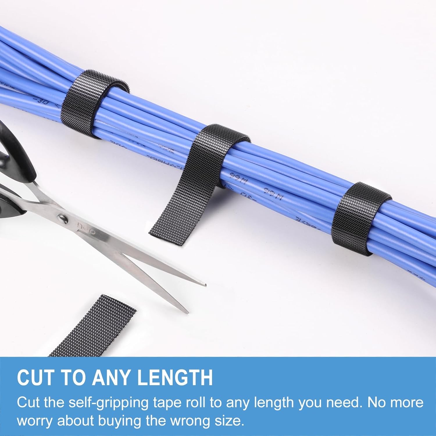 Double-Sided Hook and Loop Straps, Self-Gripping, 2 Inch Wide, Cut to Length, He