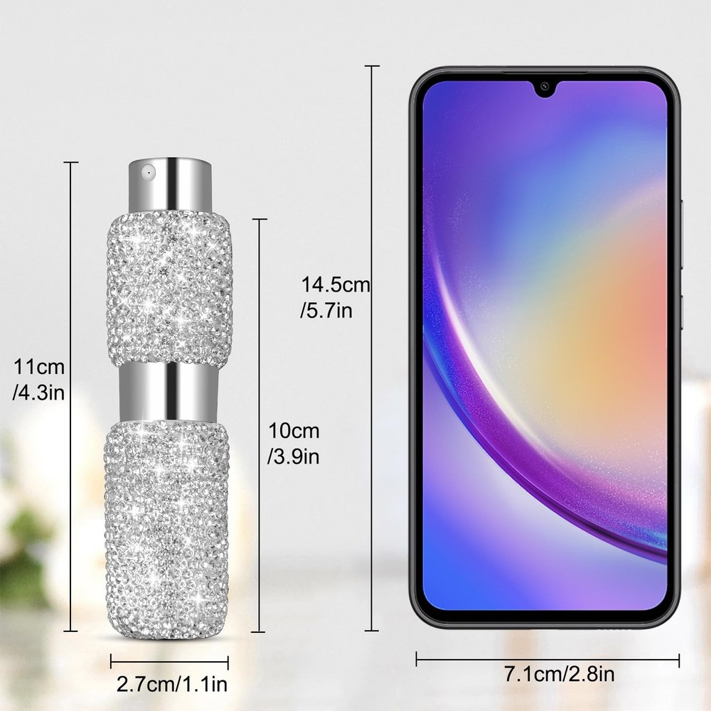 Portable Refillable Perfume Atomizer 8ml Travel Spray Bottle 2-Pack Mini Empty