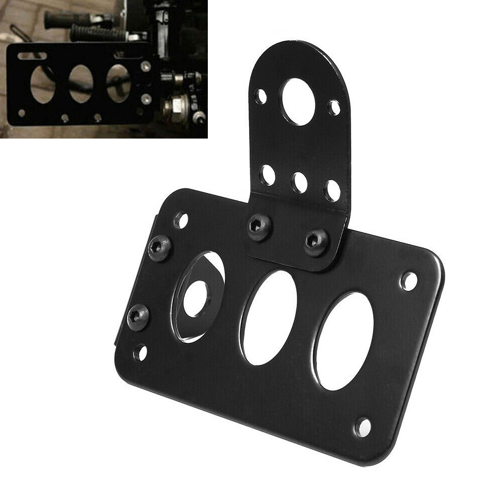 Black Side Mount License Plate Bracket Tail Light Holder For Harley Road Glide