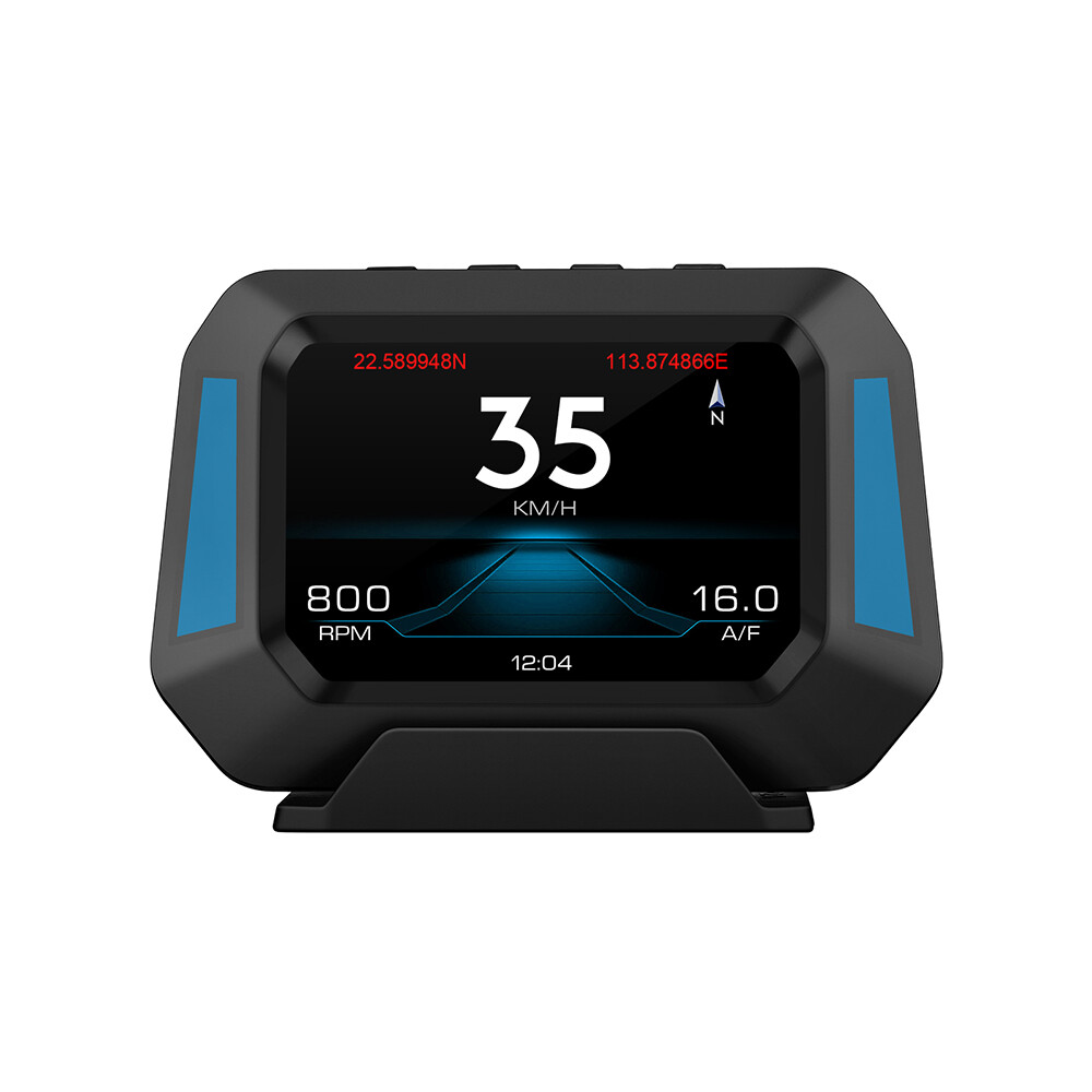 Car OBD2 GPS Head Up Display HUD Speedometer Slope Meter Speed P21 Data Stream