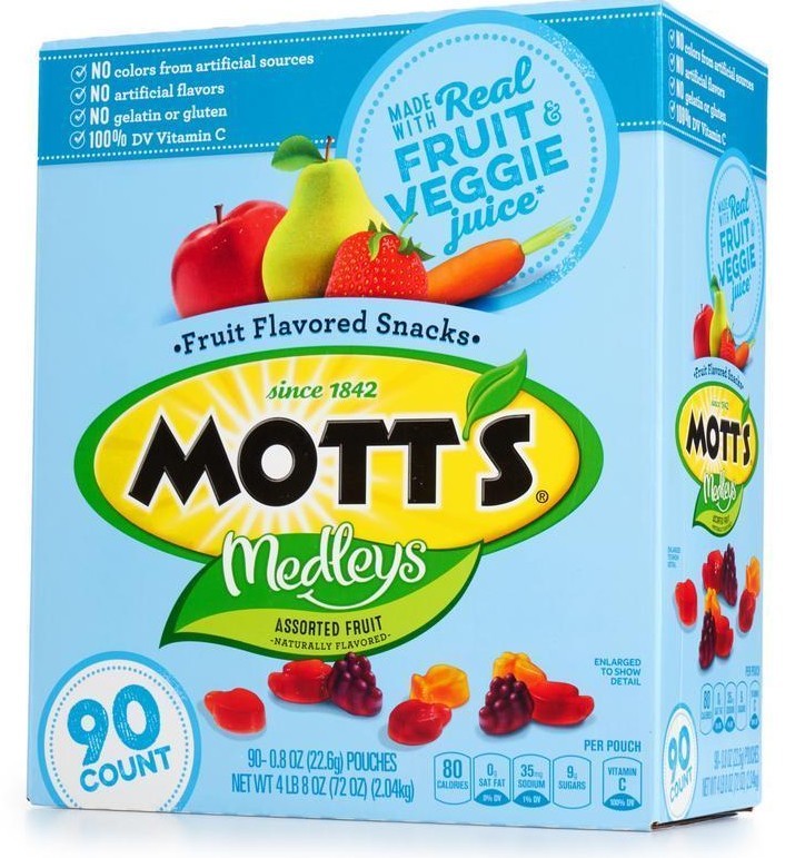 Mott's Fruit Flavored Snacks Assorted Fruit Candy 90 ct 72 oz