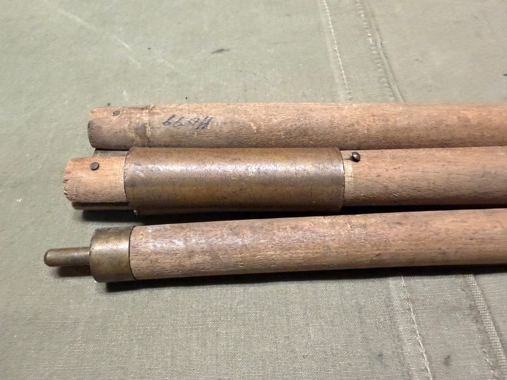 ORIGINAL WWI WWII US ARMY M1910 TENT SHELTER 3 PIECE TENT POLE SET-