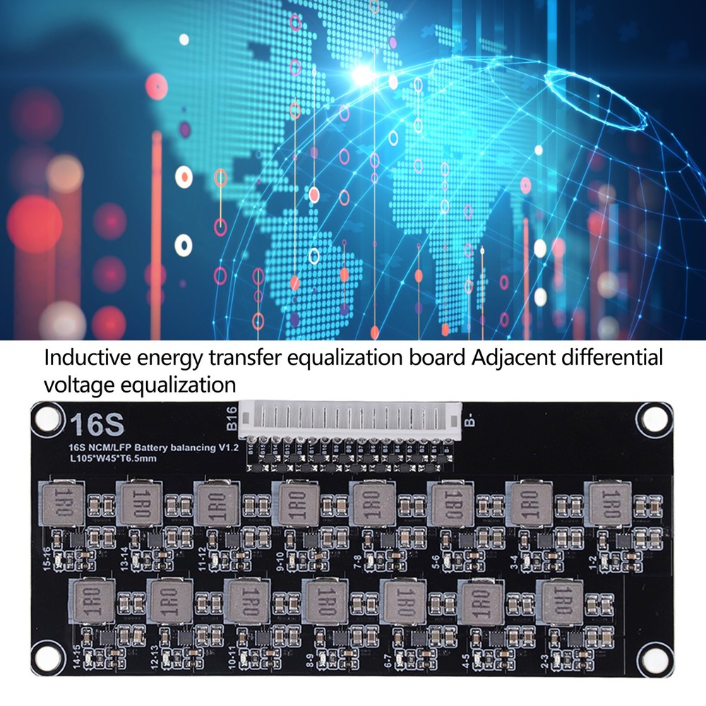 16S Active Battery Equalizer Inductive Battery Pack Balancer Board 2‑4.5V✈