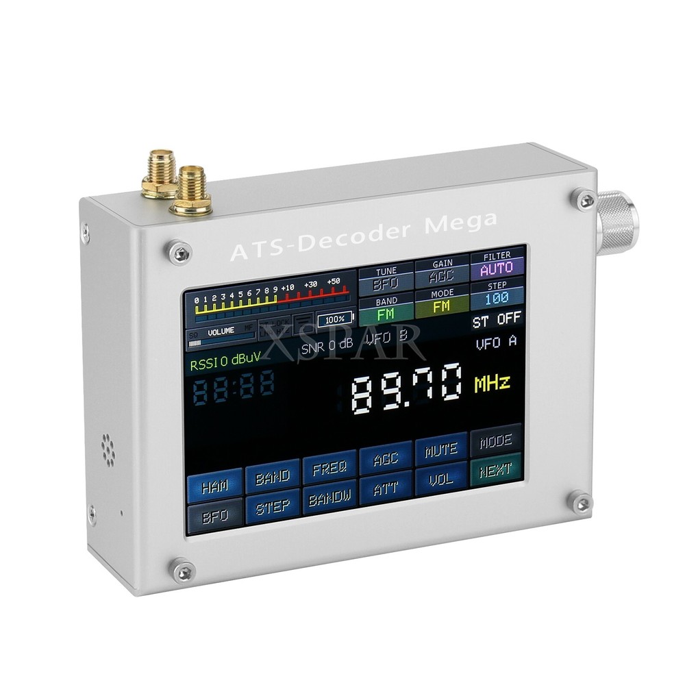 HAMGEEK ATS-Decoder Mega SDR Radio AM FM DIGI Receiver Upgraded w/4"Color Screen