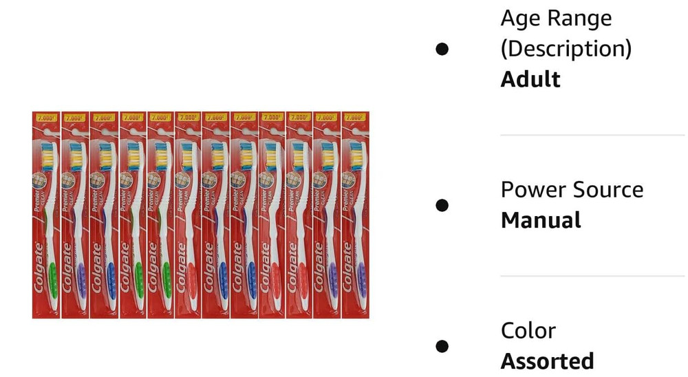 Colgate Toothbrushes Premier Extra Clean(12 Toothbrushes)