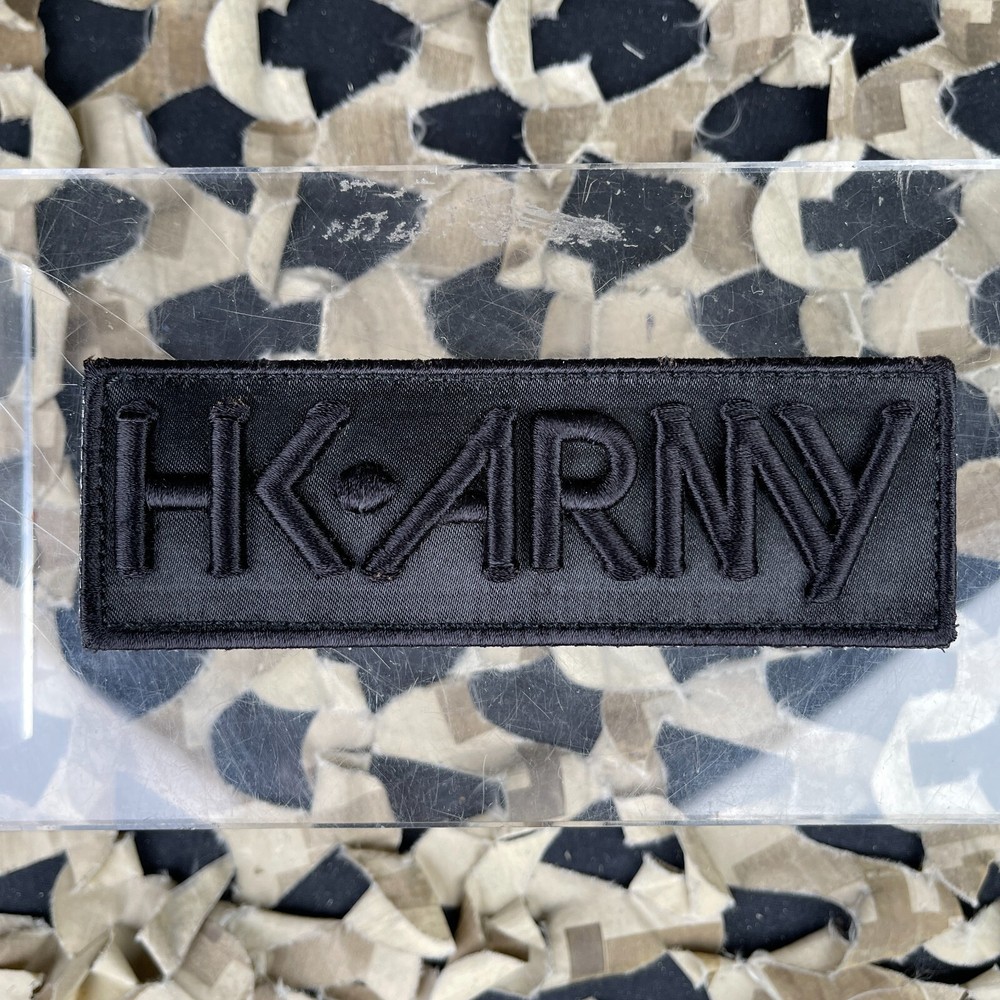 NEW HK Army Hook And Loop Patch - Large Typeface Black/Black