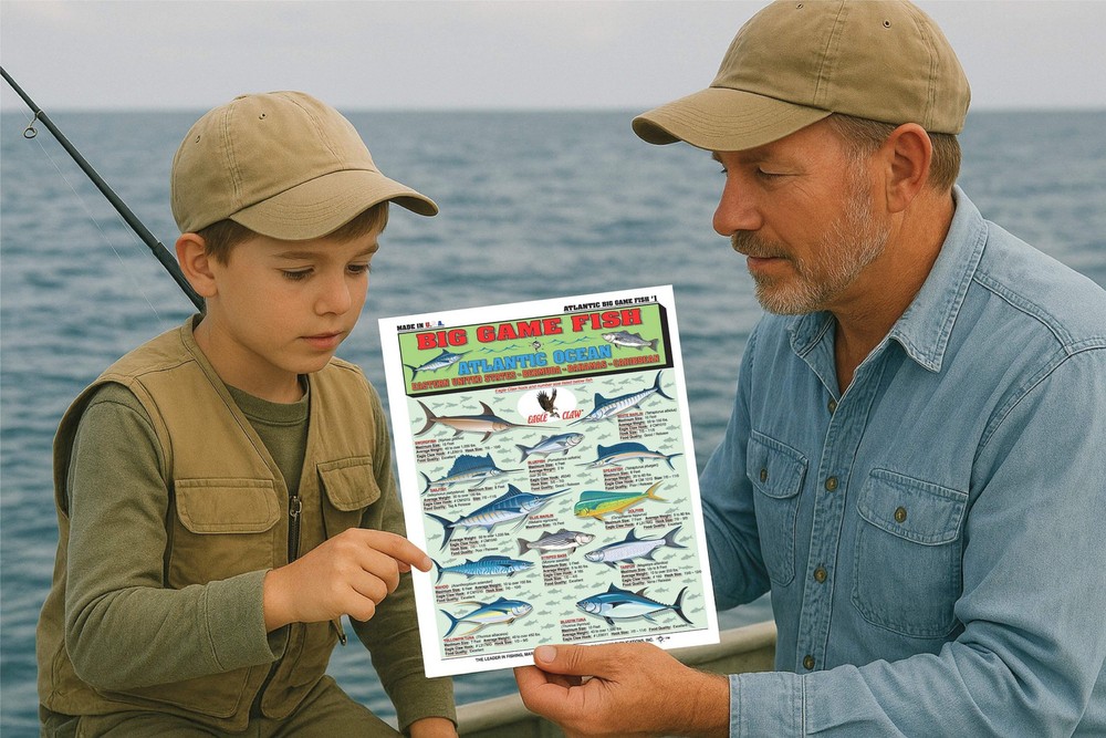 Atlantic Ocean Big Game Fish Identification #1 - Waterproof Quick Reference Guid