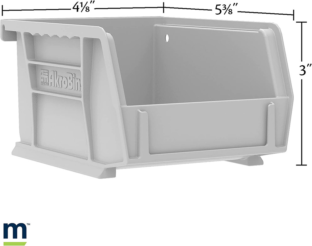 30210 Akrobins Plastic Hanging Stackable Storage Organizer Bin, 5-Inch X 4-Inch