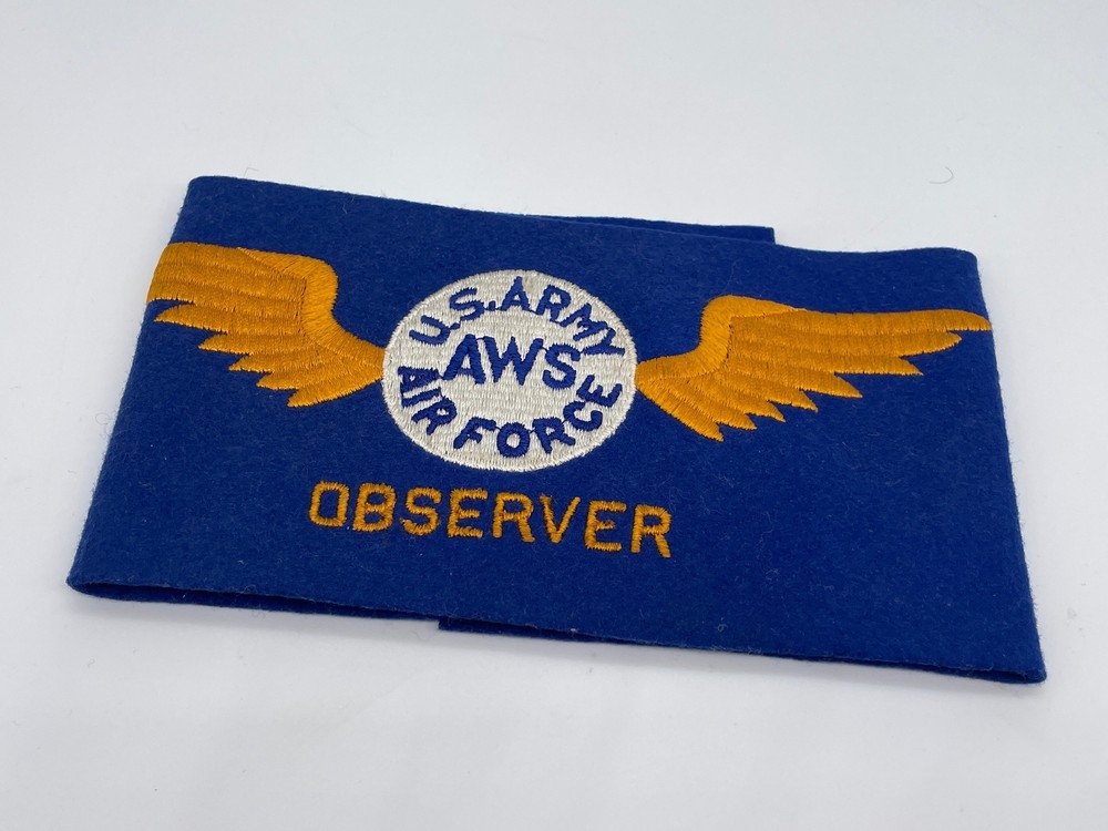Original American World War Two Era "AWS" Observer Brassard