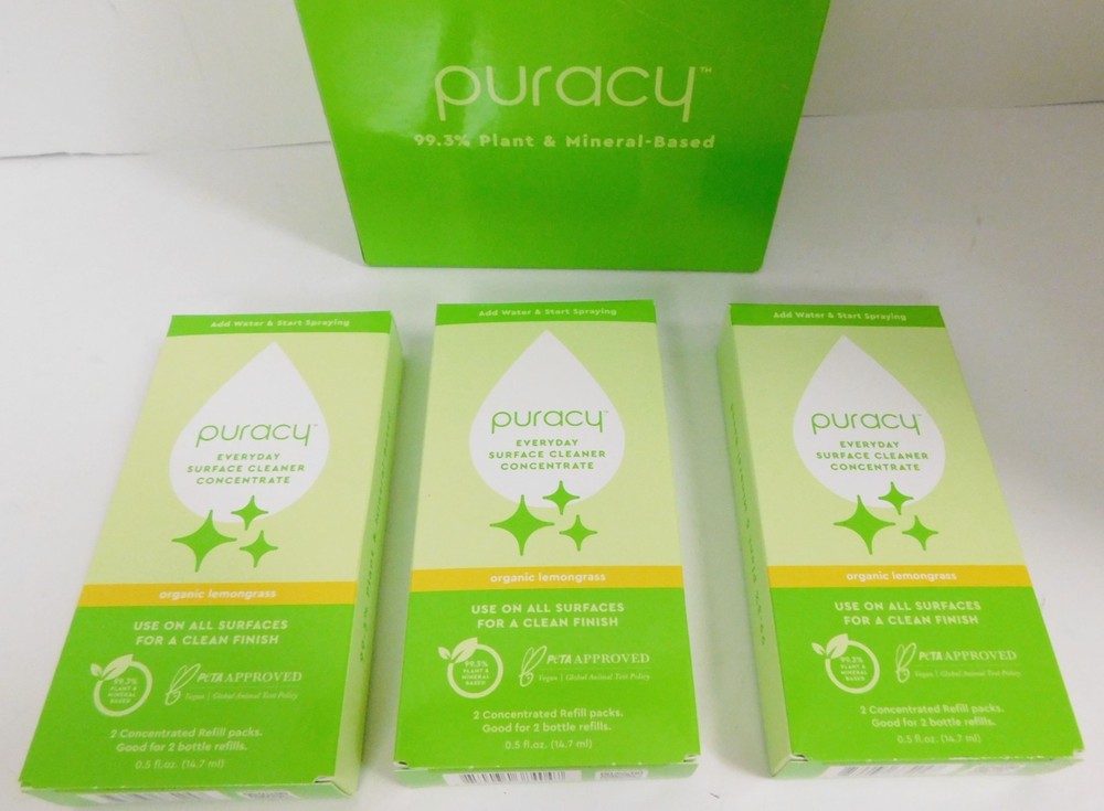 3x Puracy Plant Based Surface Cleaner Concentrated Refill Boxes  6Packets SEALED