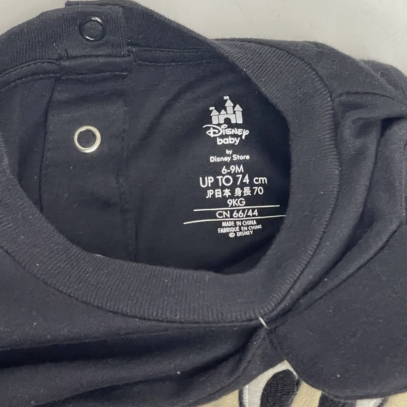 Disney Store Mickey Mouse Costume Pin Down Bodysuit Set Black Red Baby 6-9M NWT