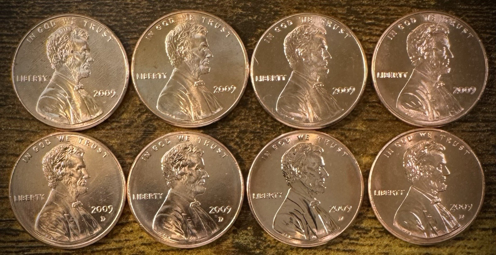 2009 Lincoln Bicentennial Cent P D Uncirculated 8 Coin Set From Original Rolls