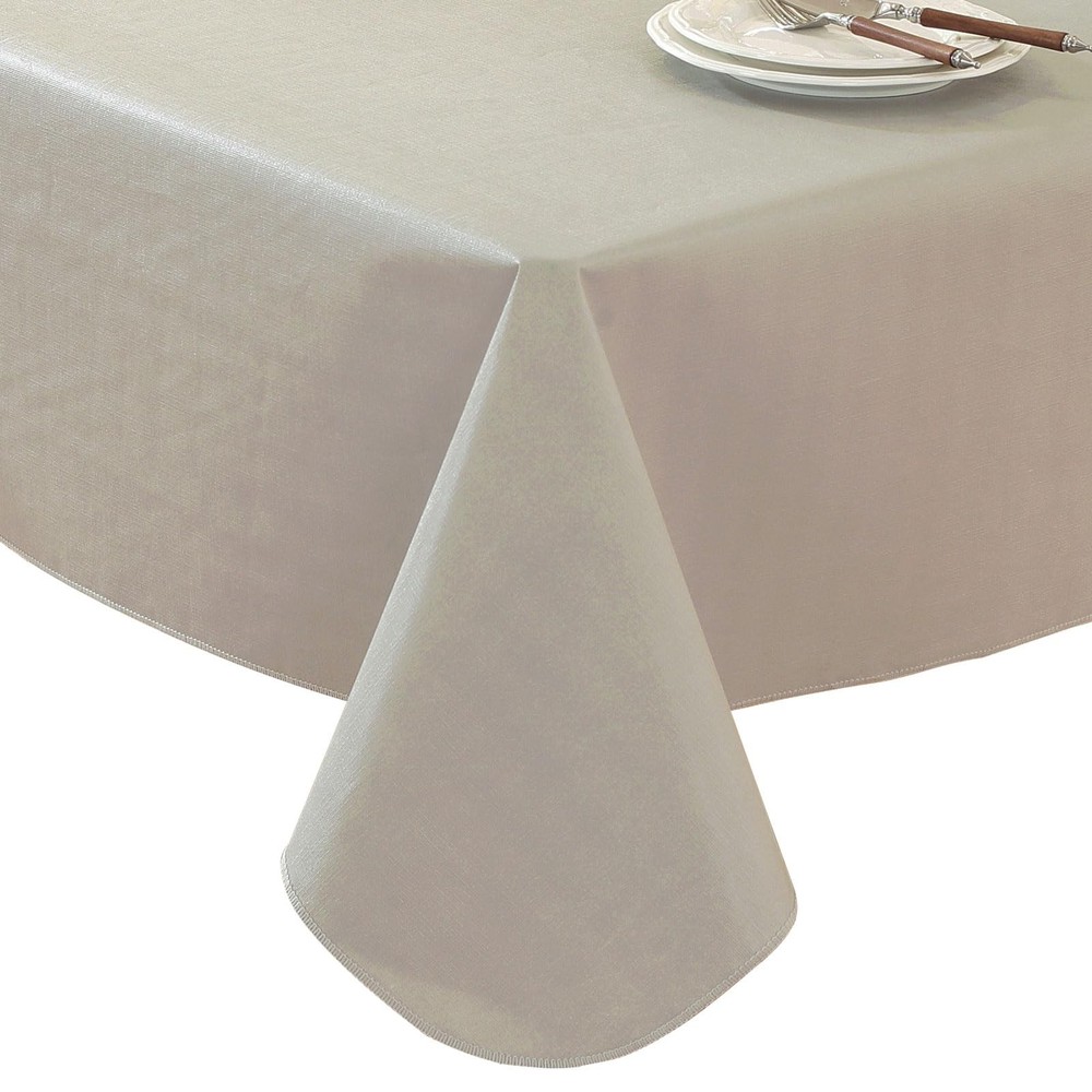 Rectangle Table Cloth, Waterproof Vinyl Tablecloth with Flannel Backing, Wipe...