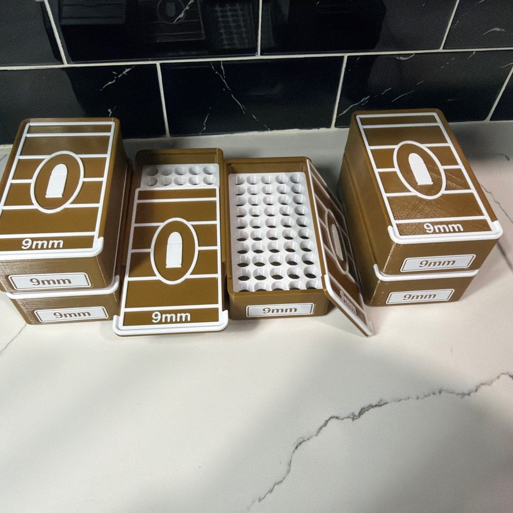 Stackable 9mm Ammo Box 50rd Capacity (6Pack)