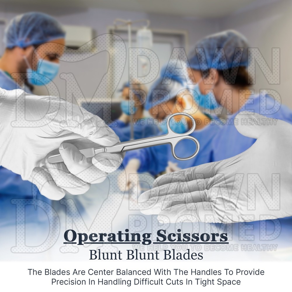 6 Pcs Operating Scissors 4.5" Straight Blunt Blunt Round Pattern Surgical Set