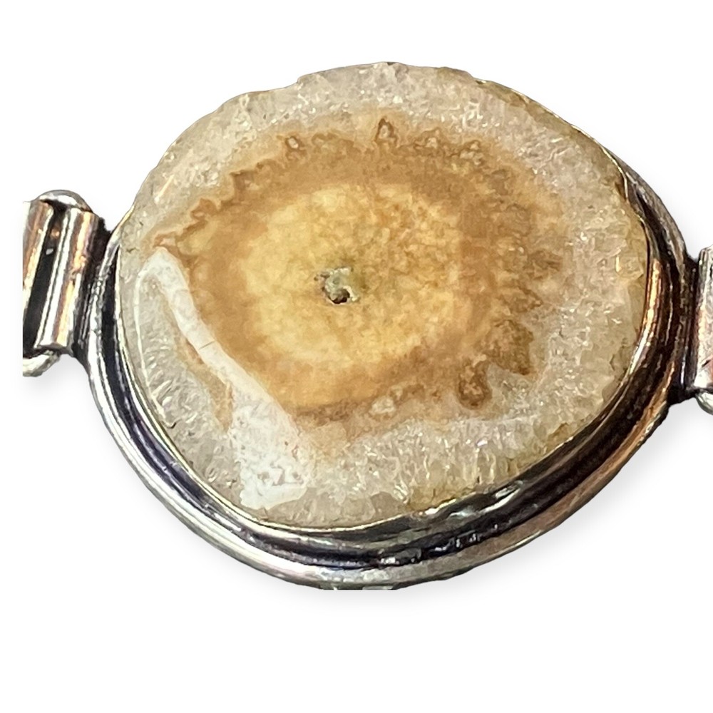 Handmade Geode Solar Agate Round Stone 9" Bracelet