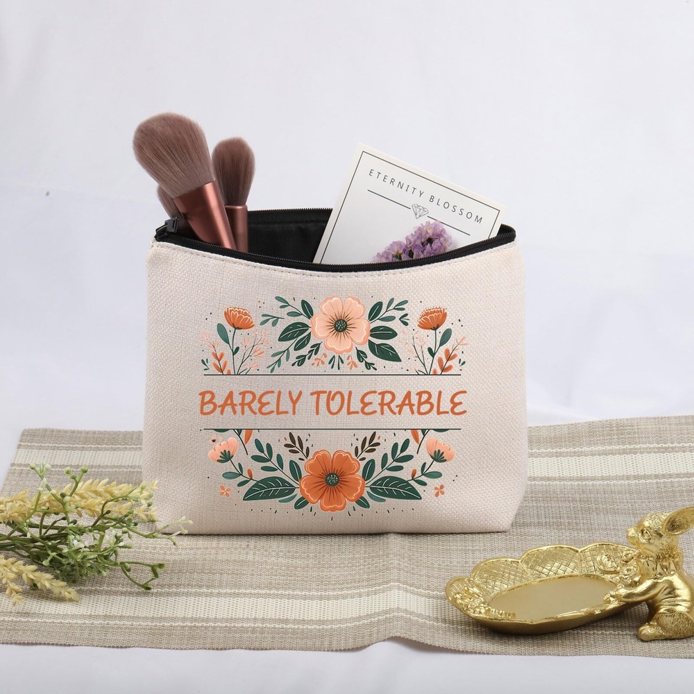 Pride Reader Gift Barely Tolerable Cosmetic Bag Literary Gift for Reader Bare...