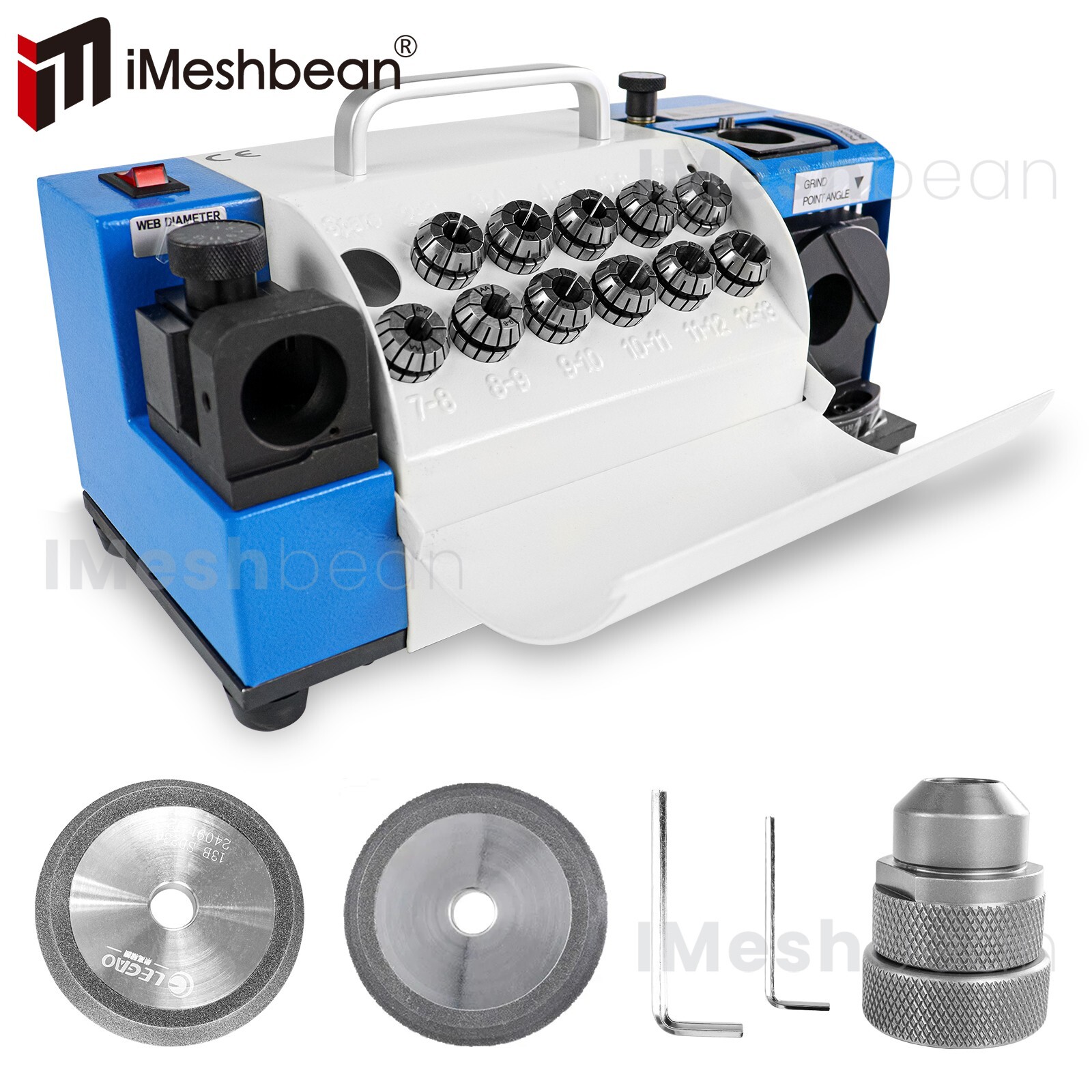 3-13/20mm Drill Bits Sharpener Bits Grinder Sharpener w/11 or 18 Collets 2 Wheel