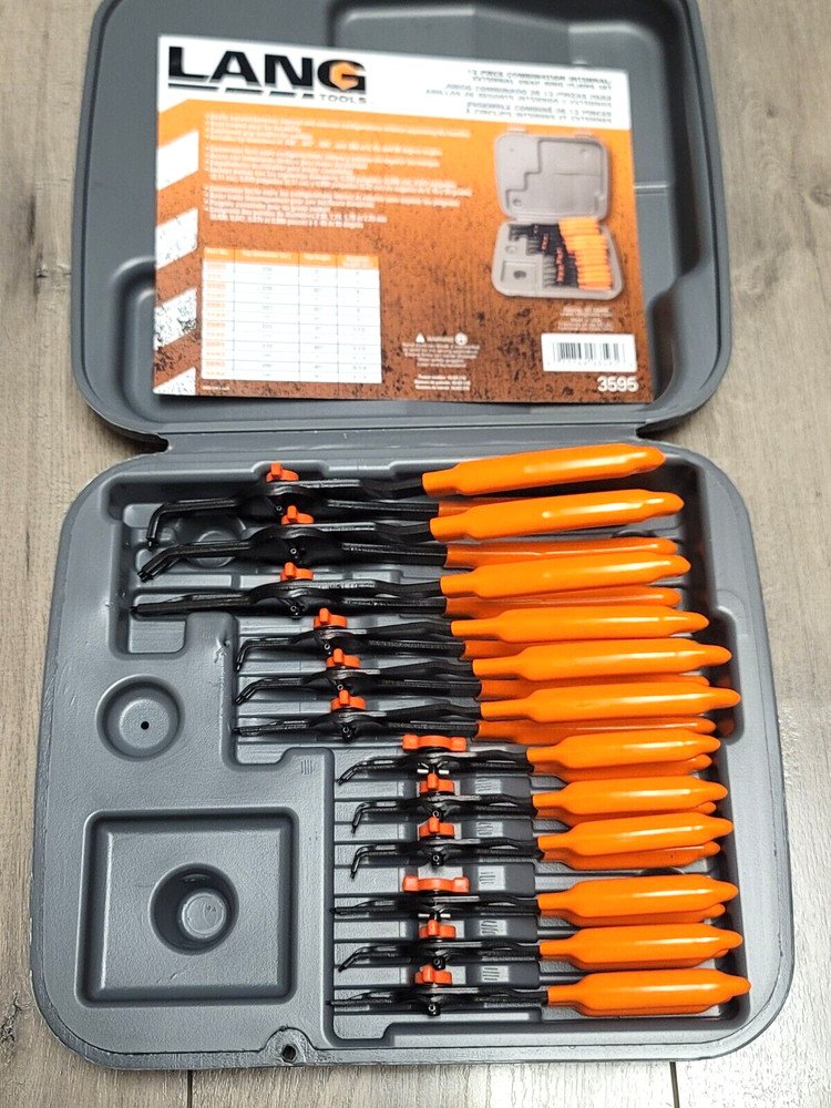 Lang 12pc Quick Switch Internal/ External Retaining Ring Pliers set USA #3595